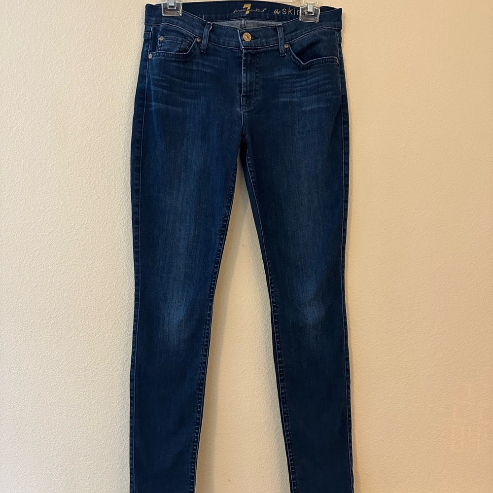 7 For All Mankind Dark Blue Skinny Jeans